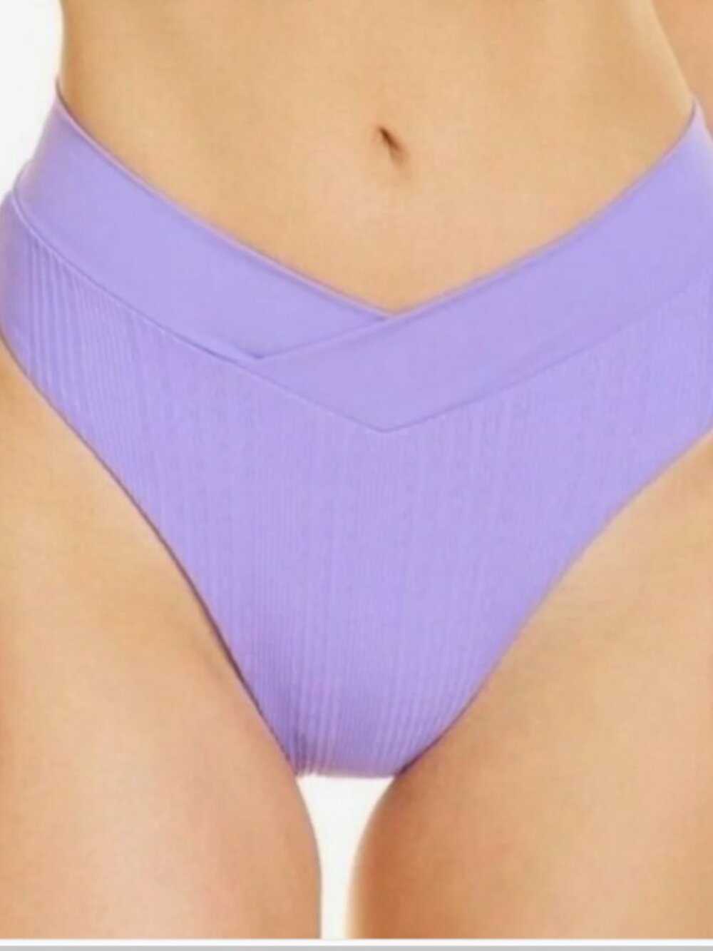 L*Space Court Bikini Bottom Amethyst Purple Ribbed Bitsy Cut Sz XS